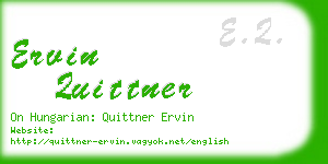 ervin quittner business card